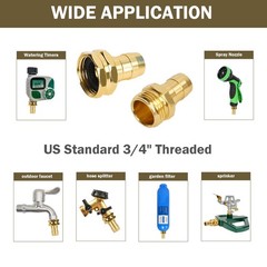 LIULO TOOL Garden Hose Repair Kit, 5 Sets Aluminum Alloy 5 Sets, Silver, Gold