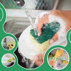 Cleaning Sponge,32 Pack Dual-Sided 3.95”L*2.75”W1.18”Th, Green/Yellow
