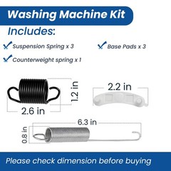 XwaYexa Washing Machine Suspension Spring Kit (3x WP63907 Springs +…