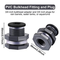Outus 2 Pieces PVC 3/4 Inch+4 mm Thick Silicon Seal Gaskett, Dark Grey