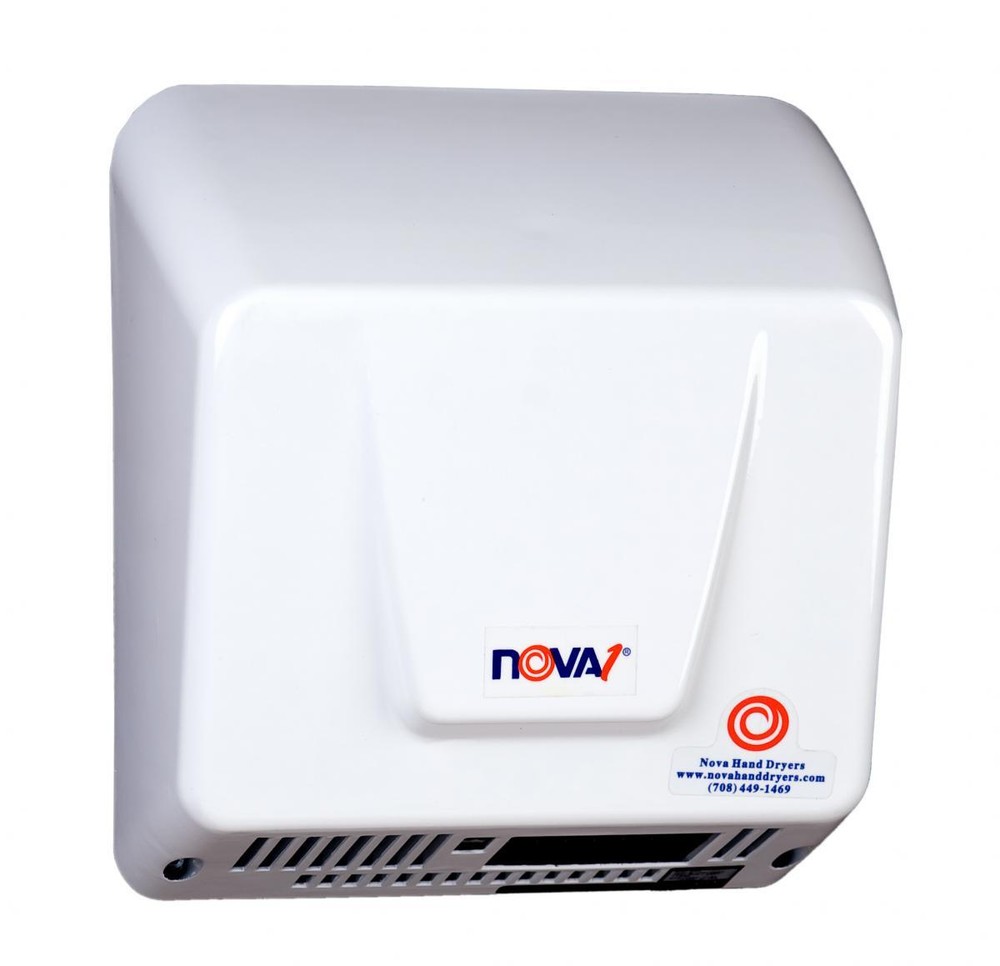 NOVA 1 (Model 0830) by WORLD White Alum Hand Dryer (110V-240V); ADA Compliant