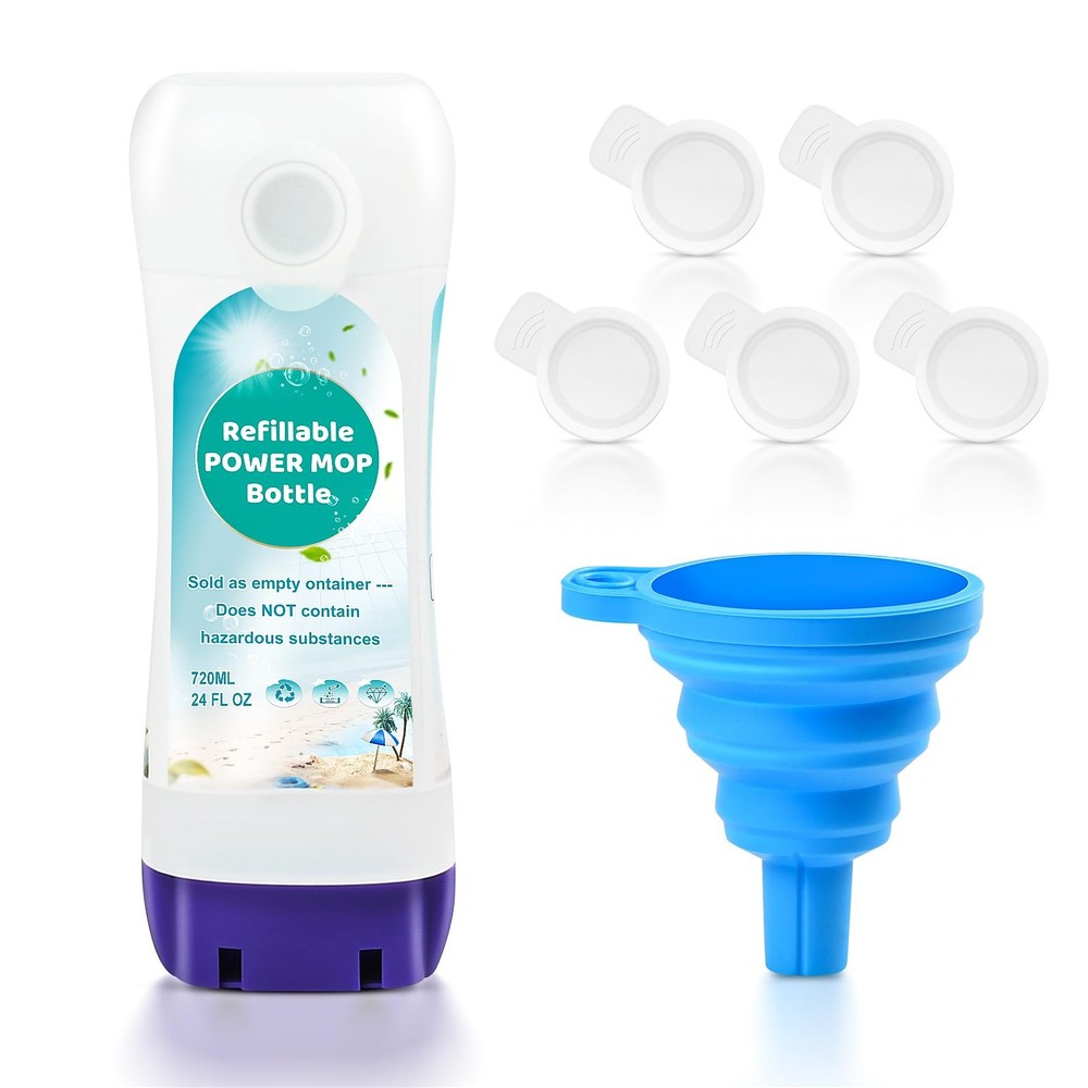 Bisenkud Leak-Resistant Refillable Bottle for Swiffer® Power Mop™, 720mL White