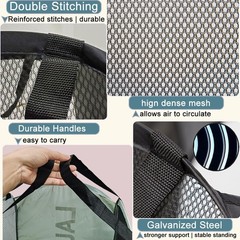 Aplter Collapsible Mesh Pop Up Laundry 13 x 13 x 22.8 inches, Black + Grey