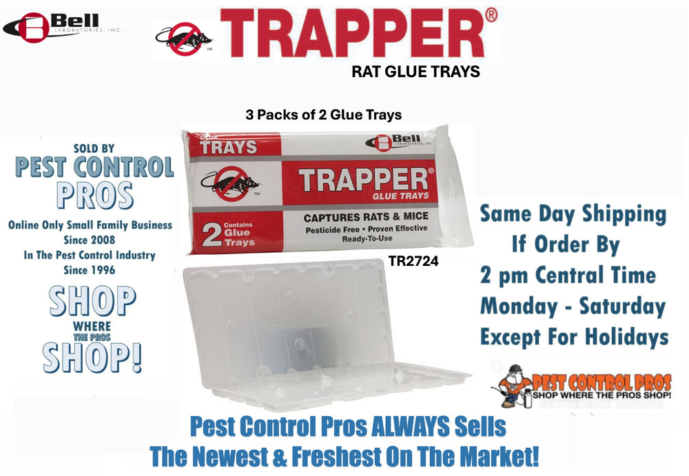 6 Trapper Rat Glue Board Trap Trays Catch Rats Mouse Mice Insects Spider Lizards