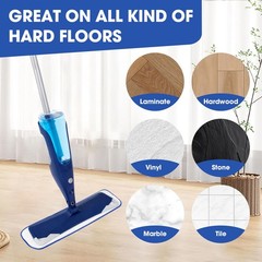 10 Pack Microfiber Cleaning Pads Compatible with Bona Mop, 18 Inch Blue