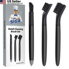 MR.SIGA Grout Cleaner Brush Set, Detail Cleaning 6.2 x 0.7 x 0.8 inch, Black