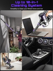 Cordless Vacuum Cleaner, 10 in 1 Stick with Powerful Suction, Purple
