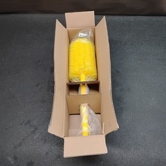 16″ Yellow Plastic 4″ Round Wheel Scrubber Scrub Brush