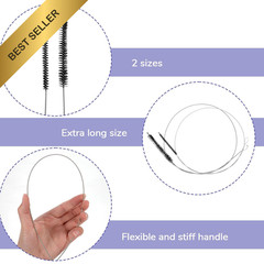 2Pcs 39.4″ Extra Long Straw Cleaner Brush Pipe Tube Cleaning Pump Feeding Line