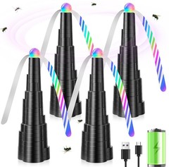 AMFLOWER Fly Fans for Tables, USB Powered Rechargeable Food Medium, Black