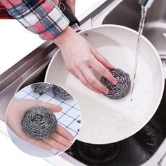 KTOJOY 6 Pack Stainless Steel Wool Scrubber, Scrubbing Scouring 3*1.4, Silver