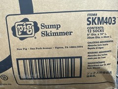 Pig Skm403 Sorbent Sock, 21 Gal, 8 In X 18 In, Oil, White, 12 Pk D6