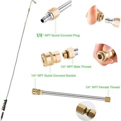 4000PSI High Pressure Washer Extension Wand Replace Lance Gutter Cleaner Nozzle