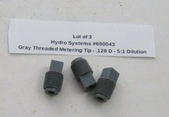 (Qty 3) Hydro Systems 690043 Gray Threaded Metering Tip – .128 D – 5:1 Dilution