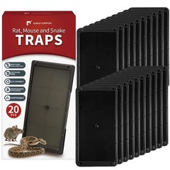 LULUCATCH Mouse Glue Traps 20 Pack, Larger & Heavier Plastic 20 Black