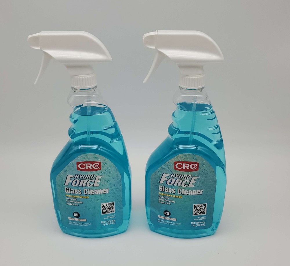 CRC HydroForce Glass Cleaner 14411 Professional Strength 32 Oz Bottle Pack of 2