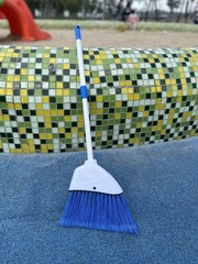 Small Broom – Indoor or Outdoor Portable with Adjustable Handle, White
