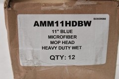 Lot of 12 Golden Star 11″ Blue Microfiber Mop heads Heavy Duty Wet AMM11HDBW
