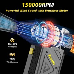 Compressed Air Duster, 150000RPM Electric Replace Yellow