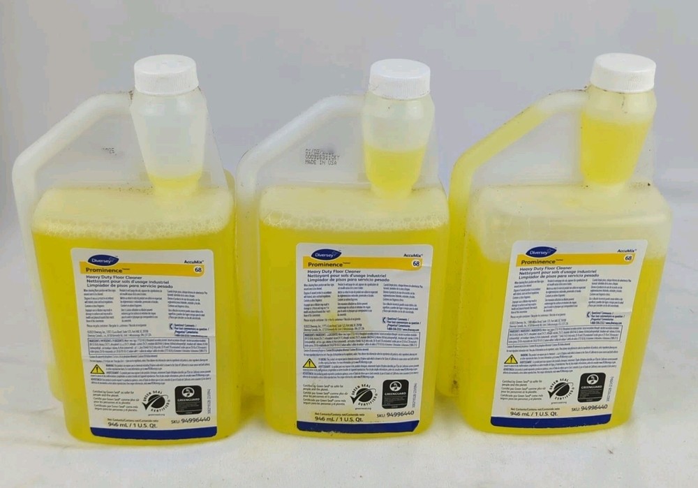 3x Diversey 94996440 Prominence Heavy Duty Floor Cleaner Accumix 68 (1qt each)