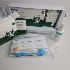 Ecolab Biohazard Response Spill Clean Up Kit & Wall Mount Cabinet -Needs Bracket