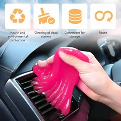Cleaning Gel, Reusable Vehicle Air Vent Crevice Detailing Putty, Au Color: Red
