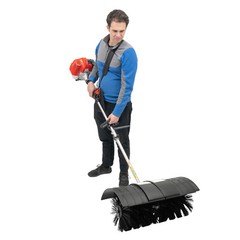 52CC Handheld Sweeper Broom Gas Power Driveway Turf Artificial Grass Snow Clean