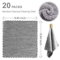 20 Pack Super Absorbent Dish Cloths Coral 9.84 inches x inches, Grey