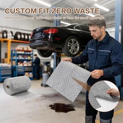 Oil Absorbent Mat Roll, Oil Absorbent Pads 15″ x 150′ Heavy Duty for Industri…