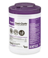 New-PDI Q55172 Super Sani-Cloth Surface Disinfectant Large Wipes 6″x6.75″ 160 ct