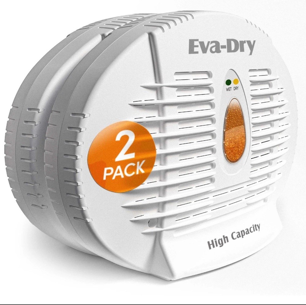 Eva-Dry E-500 Renewable Dehumidifier 2-Pack, 8 oz Capacity Each), White