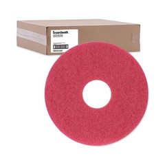 Boardwalk Buffing Floor Pads, 12″ Diameter, Red, 10/Carton