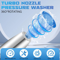 XUZOG Turbo Nozzle Pressure Washer, 3600 PSI Stainless Steel Power 3 Gallon