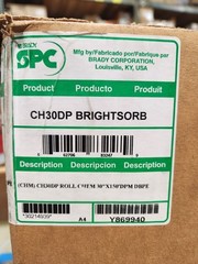 SPC Brady #CH30DP Sorbent Roll 30″ x 150 Ft Harsh Chemicals 40 Gal YELLOW Hi-Vis