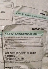 Lot of 2 Packets Kay 5 Sanitizer/Cleaner For Kitchen And Utensils (Each Is 6 oz)