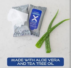 20 PACKS of 10 WIPES (200 Total) Antiseptic Sanitizing Wipes Contains Aloe Vera