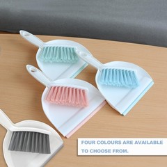 NBGYTECH Mini Broom and Dustpan Set Small Dust pan & Brush Portable Green