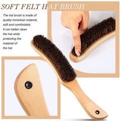 Patelai 2 Pcs Felt Hat Brush Wooden Cowboy Horse Hair for Wood