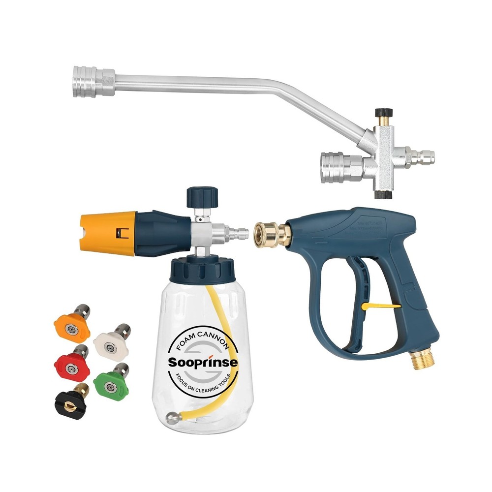 Sooprinse Pressure Washer Foam Cannon with Short Pressure Washe… FAST USA SHIP