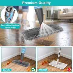 Spray Mop for Floor Cleaning with 3pcs Washable Pads – Wet Dry 800 ml, Gray