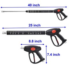 M MINGLE Replacement Pressure Washer Gun with Extension Wand, M22 40 Inch