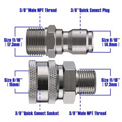 Tool Daily High Pressure Washer Ball Valve Kit, 3/8 A：3/8 inch Quick Connect