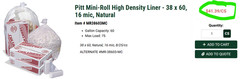 55-60 Gallon 16 Micron 38″ x 60″ High Density Can Liner / Trash Bag – 200 / Case