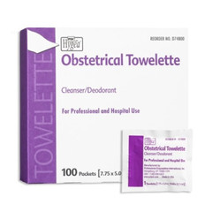 PDI Hygea Obstetrical Towelette Box of 100 Individual Packets BZK/Ethyl Alcohol