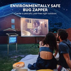 Solar Bug Zapper Outdoor, Mosquito 4500V Cordless Black & Silver