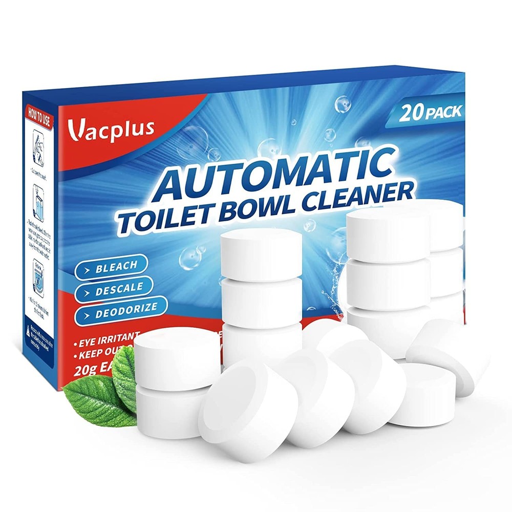 Vacplus Toilet Bowl Cleaner Tablets 20 PACK, 1 Count (Pack of 20), White
