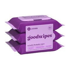 goodwipes Flushable Butt Wipes, Lavender Scented, 6 Pack, 300 Total Wipes