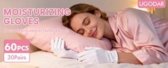60 Pcs White Cotton Gloves for Dry Hands Sleeping, Soft Moisturizing