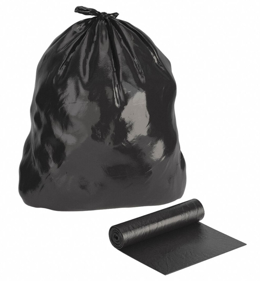 NEW! 250-PACK TOUGH GUY 33-GALLON TRASH BAGS, 0.6 Mil, BLACK, 33” x 39”