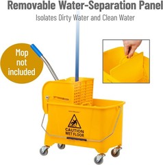 Ergonomic Mop Bucket with Wringer, Small Mop Compatible
